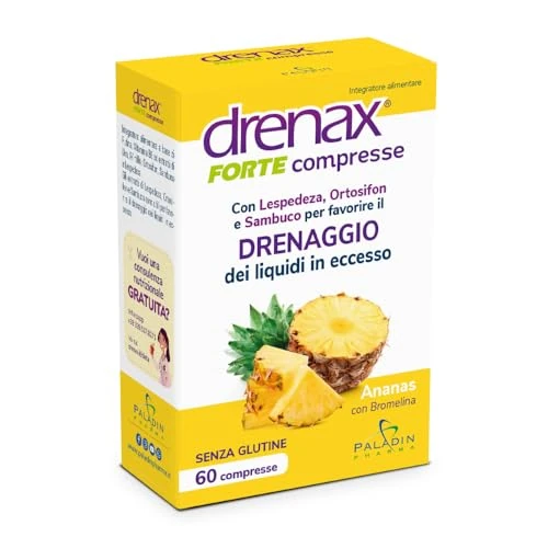 Paladin Pharma Drenax - Forte Ananas Integratore Drenaggio Liquidi, 60 Compresse