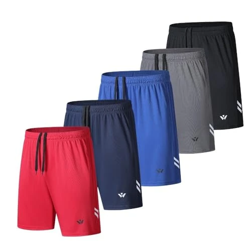 Oferta limitowana: fovdtaa Męskie spodenki sportowe męskie spodenki sportowe z kieszeniami i elastycznym paskiem, szybkoschnące spodenki treningowe dla mężczyzn spodnie do biegania, Czarny, szary, niebieski, granatowy z 133.85 zł na 133.85 zł (oszczędź 0.