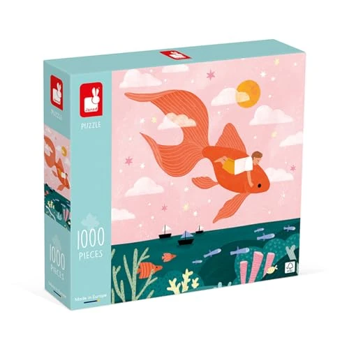 Janod - Puzzle 1000 Pezzi - Sogno sul Mare - Per Adulti Adolescenti e Bambini - Sviluppa Pazienza e Manualità - Fabbricato in Europa e Certificato FSC - Dagli 10 Anni, J02523