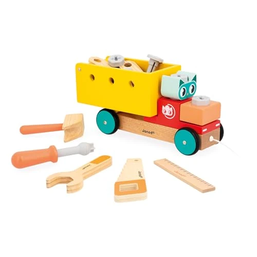 Offerta a tempo: Janod - Il Mio Primo Gioco di Costruzione - Camion Fai-da-te da Tirare - 23 Accessori - Imitazione - Motricità Fine & Creatività - Dai 24 Mesi - J06451 - 0.00% da 29.99 € a 29.99 €