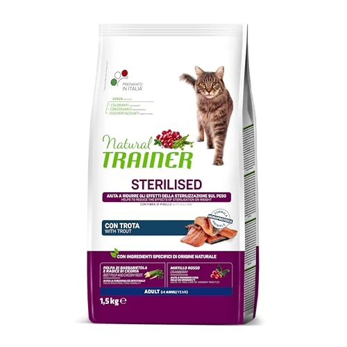 Trainer Karma dla kotów sterylizowana - Formuła monoproteinowa - z pstrągiem - 1,5 kg