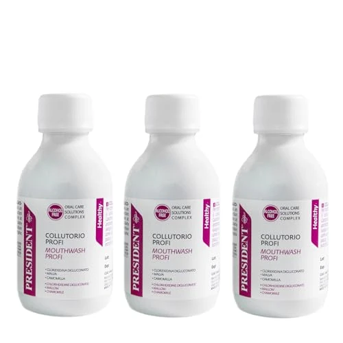 Offerta a tempo: President KIT 3 COLLUTORIO PROFI con Clorexidina 0.20%, Contrasta la Formazione di Placca, Carie e Gengiviti, Ideale dopo Interventi Chirurgici, Azione Intensiva, Senza Alcool - 3x200ml - 0.00% da 20.68 € a 20.68 €