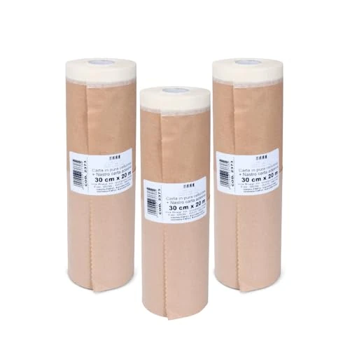 Offerta a tempo: PENNELLIFICIO 2000 | Set da 3 Rotoli in Carta con Nastro Adesivo per Mascheratura, Protezione Pareti, Muri, Battiscopa, Mobili, Dimensioni 30 cm x 20 m – Made in Italy - 38% da 23.82 € a 14.70 €