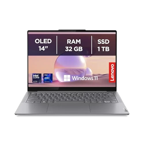 Offre limitee: Lenovo Yoga Slim 7 Ordinateur portable en aluminium avec écran OLED 14" et processeur Intel Core Ultra 7 155H, Graphiques Intel Arc intégrés, 32 Go de RAM, SSD 1 To, Windows 11, Luna Grey, Exclusivité de 887.60 EUR a 887.60 EUR (economie 0%)