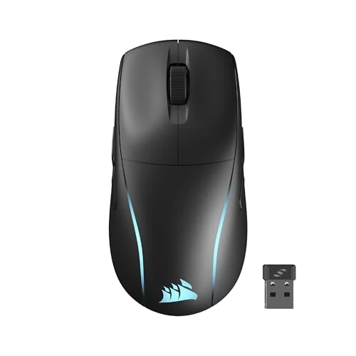 Corsair M75 Wireless RGB Ratón para Juegos Ligero FPS – 26.000 PPP – Botones Laterales Intercambiables – Compatible con iCUE – PC – Negro