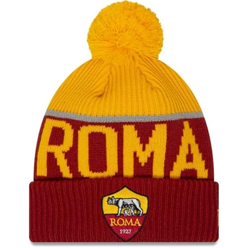 New Era AS Roma Sport Knit Pack Beanie met pompon, Donker Rood, M/L