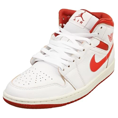 Limited-time offer: NIKE AIR JORDAN 1 MID SE Mens Fashion Trainers in White Red - 10.5 UK from 119.99 £ to 119.99 £ (save 0.00%)