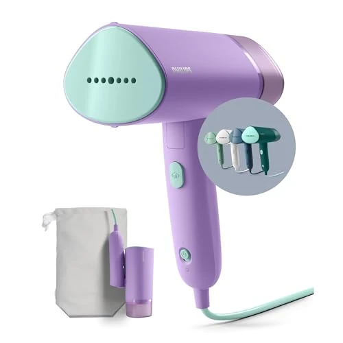 Limited-time offer: Philips 3000 Series Hand Steamer - 1000W, 20g/min Steam, Removable Water Tank 100ml, Plastic Plate, Storage Pouch Included, 630g Light Weight, Purple (STH3010/30) from 48.99 GBP to 48.99 GBP (save 0%)