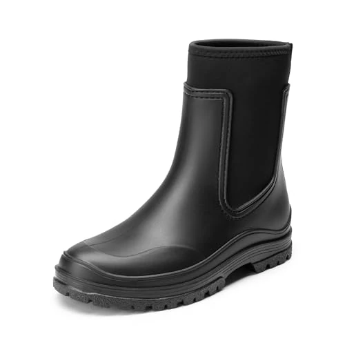 Offerta a tempo: DREAM PAIRS Stivali Pioggia Donna Chelsea,Nero,36 - 17% da 32.99 € a 27.45 €