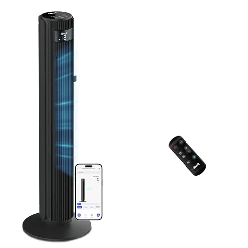 Offerta a tempo: LEVOIT Ventilatore a Torre 108cm, Regolazione 60° Su-Giù, 90° Sinistra-Destra, Potente 7,9m/s per Camera da Letto, Stanza Grande, 1-24H, 4 Modalità, 12 Velocità, Nero Elegante, Wi-Fi| 7,9m/s| 108 cm - 10% da 129.99 € a 116.99 €