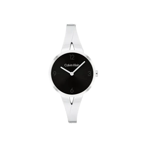 Calvin Klein Reloj Analógico de Cuarzo para Mujer Colección Joyful con Pulsera Rígida de Acero Inoxidable Plateada - 25100026