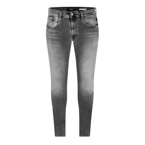 Limitiertes Angebot: Replay Herren Jeans Anbass Slim-Fit Hyperflex mit Stretch, Grau (Medium Grey 096-1), 31W / 32L von 169.00 EUR auf 119.40 EUR (Spare 29%)