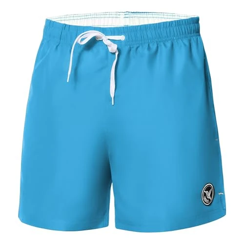 Offerta a tempo: Ladeheid Costume Uomo Mare Corto con Taschino, Medium Drawstring, Fodera in Rete, Costumi da Bagno, Boxer per la Spiaggia, la Piscina e Il Surf LA40-198 (Azzurro Chiaro, S) - 0.00% da 19.99 € a 19.99 €
