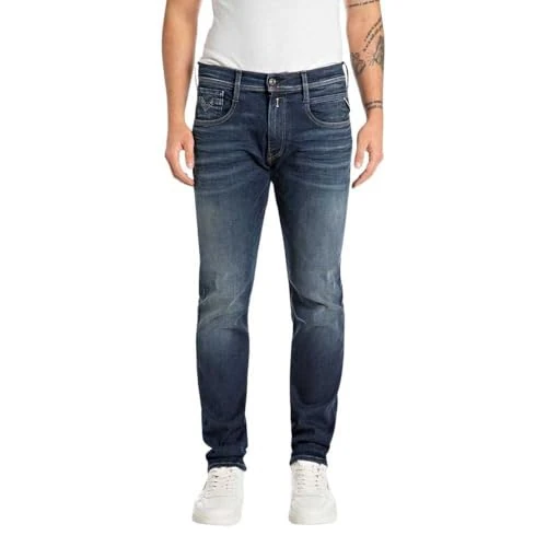 Limited offer: Replay Men's Anbass Slim-Fit Hyperflex Color X-Lite Jeans with Stretch from 207.04 EUR to 149.07 EUR (save 28%)
