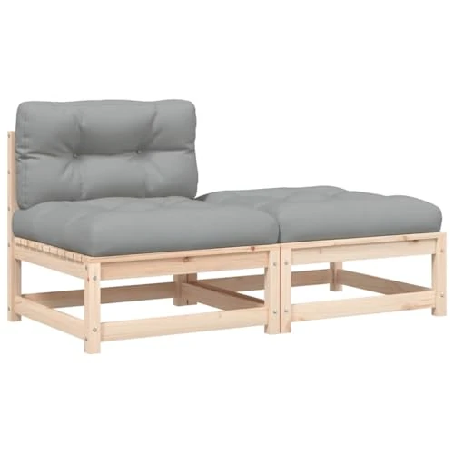 Zeitlich begrenztes Angebot: vidaXL Gartensofa ohne Armlehnen, Modular Sofa mit Kissen Hocker, Gartensessel mit Lattenrost, Relaxsessel Lounge Sessel Gartenmöbel von 73.99 € auf 50.88 € (31% Rabatt)