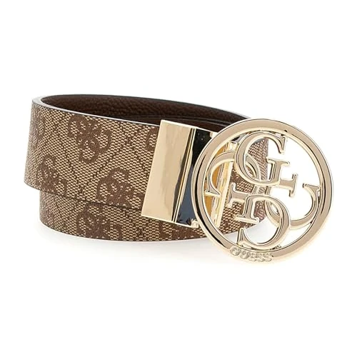 GUESS cinturón Noelle Nolana Belt W95 Latte Logo marrón recortable reversible