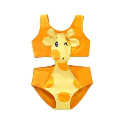 PATPAT Kleinkind Mädchen EIN Stück Badeanzug Playful Giraffe Design ärmellose Badebekleidung