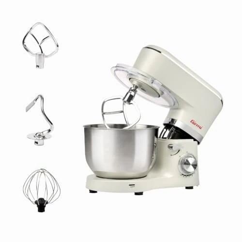 Beperkte aanbieding: Girmi IM47 kneedmachine, 6 liter, inhoud 6 liter, deeg tot 2,4 kg, 1500 W max. puls, 10 snelheden, roestvrijstalen container, accessoires inbegrepen, room van 146.50 EUR naar 146.50 EUR (besparing 0%)