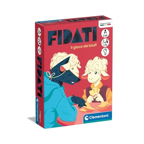 Clementoni - Fidati, Mazzo di 100 Carte Illustrate, Gioco da Tavolo di Bluff, per Bambini 8+ Anni e Tutta la Famiglia, 3-10 Giocatori, Made in Italy, Lingua Italiana, 16810
