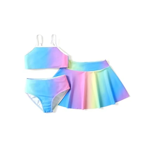 Offerta a tempo: PATPAT Costume Bambina 3 Pezzi Bikini - Top Ragazza, Slip Mare Bambina, Gonna, Vestiti Bambina, Abbigliamento Bambina, Costumi da Bagno Bambina per Mare e Piscina Bambini 9-10 Anni 134-140cm - 28% da 17.99 € a 12.99 €