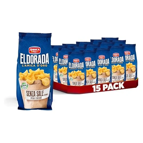 Offerta a tempo: AMICA Chips - Eldorada Patatine Senza Sale, 15 Confezioni da 100g - 34% da 29.43 € a 19.35 €