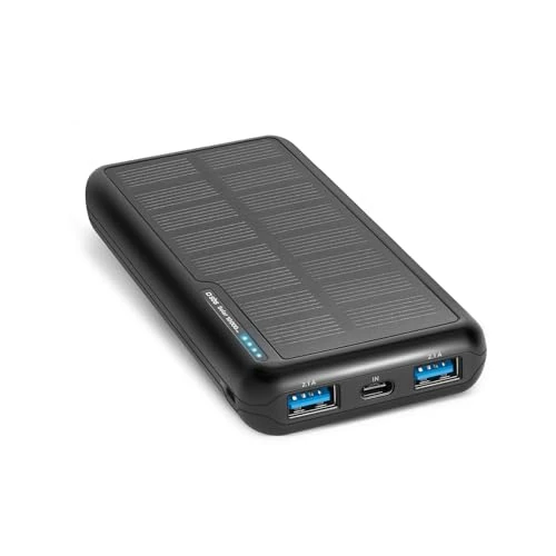 Offerta a tempo: SBS Solar PowerBank, 10.000mAh, Power Bank con Pannello Solare, Ricarica Rapida, Intelligent Charge (IC), LED di Carica, 1x USB-C, 2x USB-A, Caricabatterie Portatile da Viaggio, Design Compatto, Nero - 50% da 19.99 € a 9.99 €