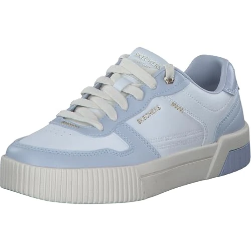 Skechers Tenis Jade Best in Classpara Mujer, Blanco/Azul, 36 EU