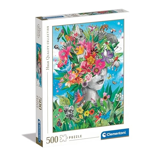 Clementoni - 35526 - Puzzle Collection - Head in the Jungle - 500 Pezzi - Puzzle Adulti, Verticale, Divertimento Per Adulti, Made In Italy