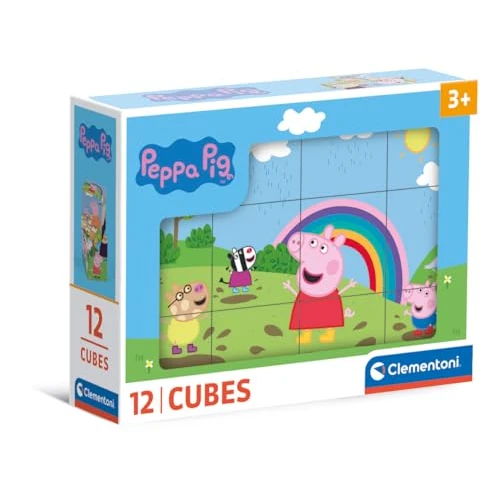 Offerta a tempo: Clementoni- Peppa Pig Pig-12 Pezzi Bambini 3 Anni, Cartoni Animati, Puzzle Cubi, Made in Italy, Multicolore, 41195 - 0.00% da 11.90 € a 11.90 €