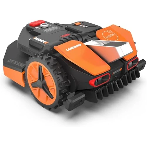 WORX Landroid Vision L1300 Robotic Lawnmower WR213E.1 for Gardens up to 1300 m² - Intelligent Robotic Lawnmower without Boundary Cable - WiFi & Bluetooth - Active Obstacle Avoidance with AI Technology