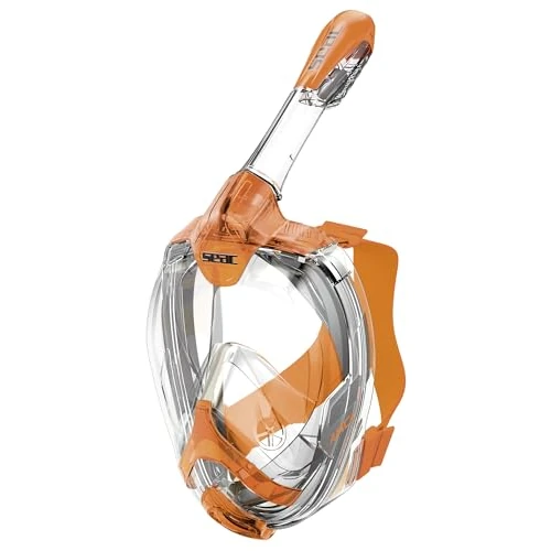 Offerta a tempo: SEAC AMICA, Maschera Integrale da Snorkeling per adulti e bambini dai 6 anni in su, facciale in polimero anallergico senza ftalati, arancione, S/M - 43% da 27.90 € a 15.99 €