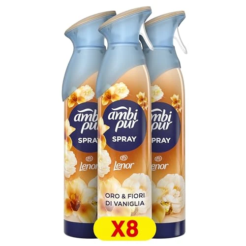 Oferta limitada: Ambipur Orquídea Dorada Ambientador En Spray 185ml x 8, Con Una Fragancia El Doble De Duradera Que Elimina Olores Y Deja Un Aroma Fresco Y Ligero de 29.88 EUR a 29.88 EUR (ahorro 0%)