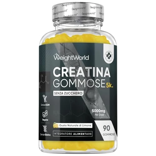 Beperkte aanbieding: Creatine Monohydraat gummies - 5000 mg Creatine Monohydraat - 90 vegan en suikervrije gummies - Alternatief voor capsules, tabletten of poeder - Natuurlijke citroensmaak - Van WeightWorld van 18.98 EUR naar 18.98 EUR (besparing 0%)