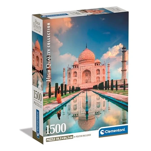 Clementoni Puzzle Collection Taj Mahal - Puzzle De 1500 Piezas para Adultos, Rompecabeza Monumento Relajante, Rompecabezas Adultos, Entretenimento, 31718