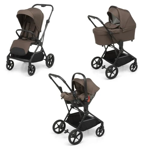 Foppapedretti Spritz I-Size, sistema modular combinado para niños, capazo y asiento de coche I-Size, Cacao