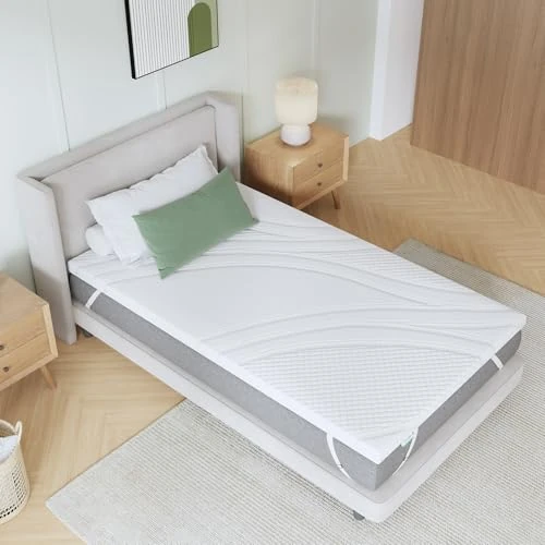 Offerta a tempo: Novilla Topper Singolo Memory Foam 90x190x5cm, Copertura Lavabile - 13% da 49.99 € a 43.30 €