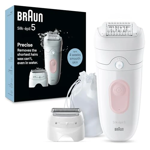 Beperkte aanbieding: Braun Silk·épil 5 5-030, Epilator Voor Eenvoudige Ontharing, Wit/Flamingo, Wet & Dry, Langdurig Gladde Huid, Met Scheerkop & Trimmerkam van 94.99 EUR naar 75.91 EUR (besparing 20%)