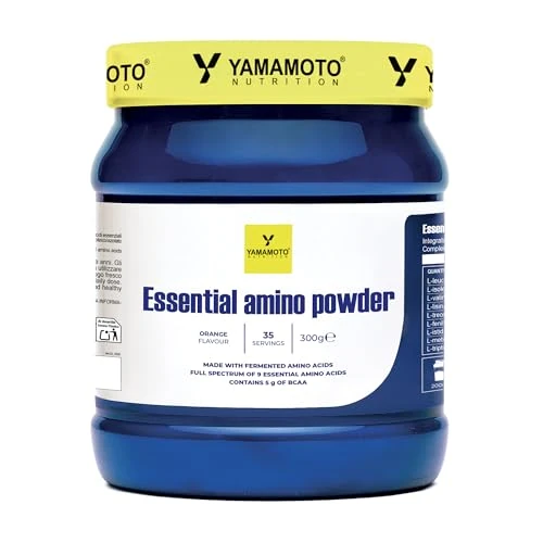 Offre limitée : YAMAMOTO NUTRITION Essential AMINO POWDER 300 grammes, Matrice d'Acides Aminés Essentiels issus de la Fermentation Végétale, Saveur Orange de 28.15 EUR à 27.02 EUR (remise 4%)