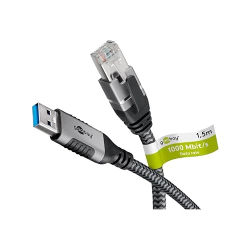 Oferta limitada: goobay 70693 Cable Cat 6 USB-A 3.0 a RJ45 Ethernet para una conexión estable a Internet por cable con router/módem/conmutador de red/Sustituye el adaptador USB a RJ45 / 1 Gbit/s / 7,5 M de 32.05 € a 32.05 € (ahorro 0.00%)