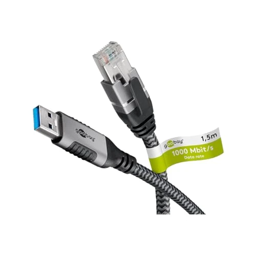 Offerta a tempo: Goobay 70498 Cavo da USB-A a RJ45 Ethernet CAT 6 per una connessione Internet cablata stabile con router/Modem/Switch di rete/Sostituisce l'adattatore da USB a RJ45 / 1 Gbit/s / 2 metri - 0.00% da 21.22 € a 21.22 €