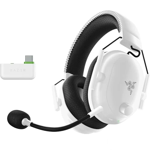 Razer Blackshark V2 Pro (Xbox) - Auriculares E-Sports Inalámbricos de Consola para Xbox S|X & One (Triforce de 50mm, HyperSpeed 2,4 GHz, Micrófono Desmontable HyperClear) Blanco