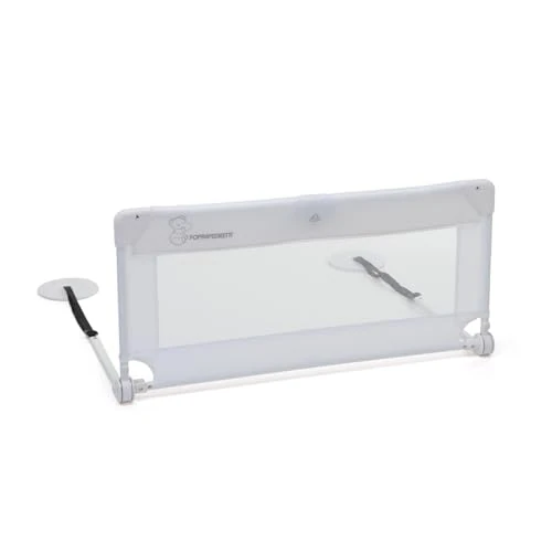 Foppapedretti Barrera de Cama Hoplà 90 cm, para niños de 18 Meses a 5 años, fijación bajo colchón, Plegable y transportable, Bolsa de Transporte incluida, Segura y Protectora, Blanco