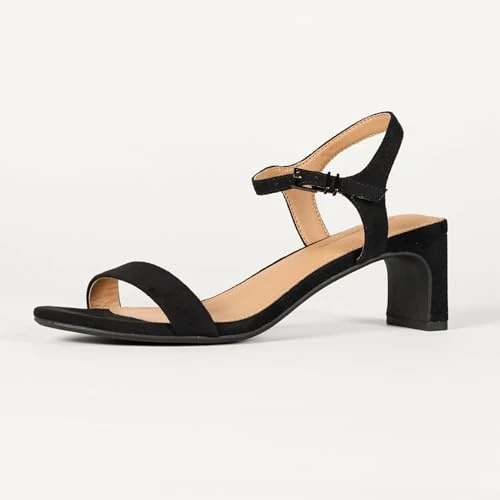Offre limitée : Amazon Essentials Sangle de Cheville, Talon Bas Femme, Noir Simili Suède, 35.5 EU de 28.60 € à 24.90 € (13% de remise)
