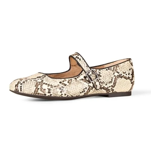 Limited-time offer: Amazon Essentials Women's Mary Jane Ballet Pumps, Snake Faux Leather, 2 UK from 10.56 £ to 10.56 £ (save 0.00%)