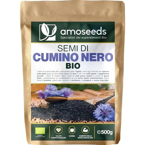 Offerta a tempo: Semi di Cumino Nero Intero BIO 500G | Nigelle Sativa, Senza Additivi, Essiccati al Sole | Note Pepate, Piccanti | Qualità superiore - 0.00% da 12.74 € a 12.74 €