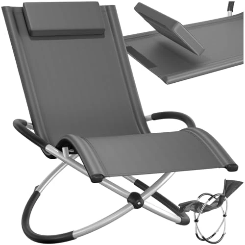 Offerta a tempo: tectake® Lettino Paulina, Ergonomico, Pieghevole, Con Cuscino, Traspirante, Sicuro Anti-Ribaltamento, Portata 150kg, Lettino Giardino per Esterno, Sdraio Basculante, Ideale per Relax - Grigio - 37% da 78.99 € a 49.99 €