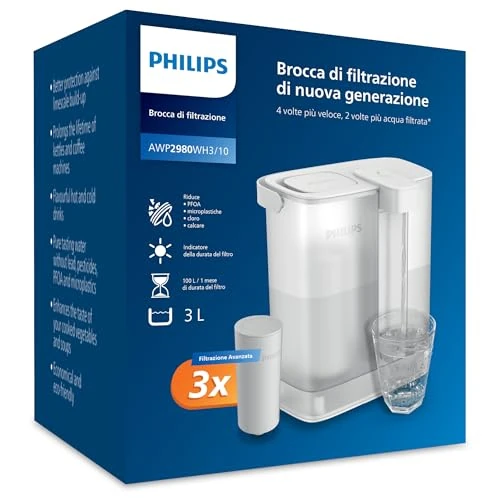 Philips Water Instant AWP2980WH3/10 Filtr do Wody, Biały, 3L