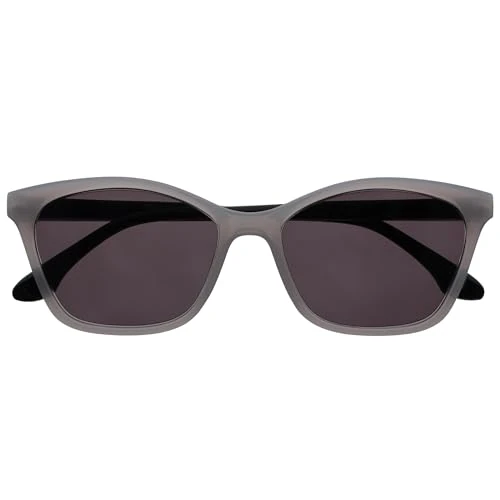OPULIZE KAT Reading Sunglasses - Cat-Eye Frame - Grey - Men & Women - Spring Hinges - S59-7 - +3.50