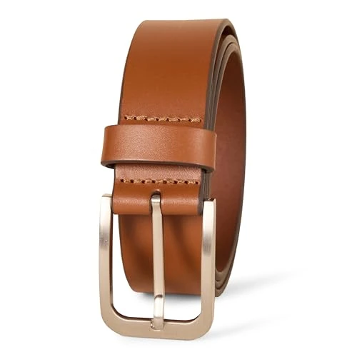 Limited-time offer: Amazon Essentials Men's Classic Jean Leather Belt, Tan, 34 from 10.40 £ to 10.40 £ (save 0.00%)