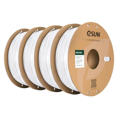 Offre limitee: eSUN Filament PLA 1.75mm, Filament pour Imprimante 3D PLA Précision Dimensionnelle +/- 0.03mm, 1KG par Bobine, 4 Bobines Filament pour Imprimante 3D,Blanc Froid*4 de 45.42 EUR a 43.14 EUR (economie 5%)
